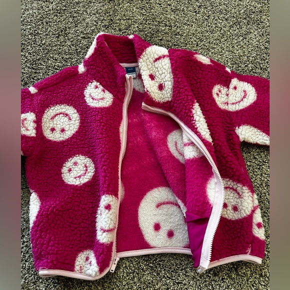 Smiley Sherpa zip up toddler - Picture 3 of 5